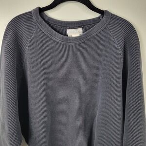 Vintage InStyle Waffle Knit Oversized Crewneck Grey Sweatshirt One Size‎